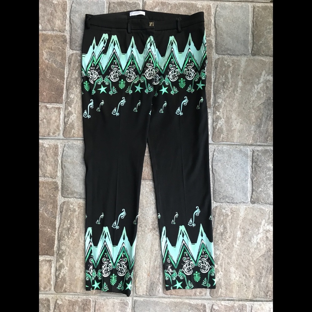 Versace Collection Black Satin Capri Pants Size 42